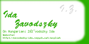 ida zavodszky business card